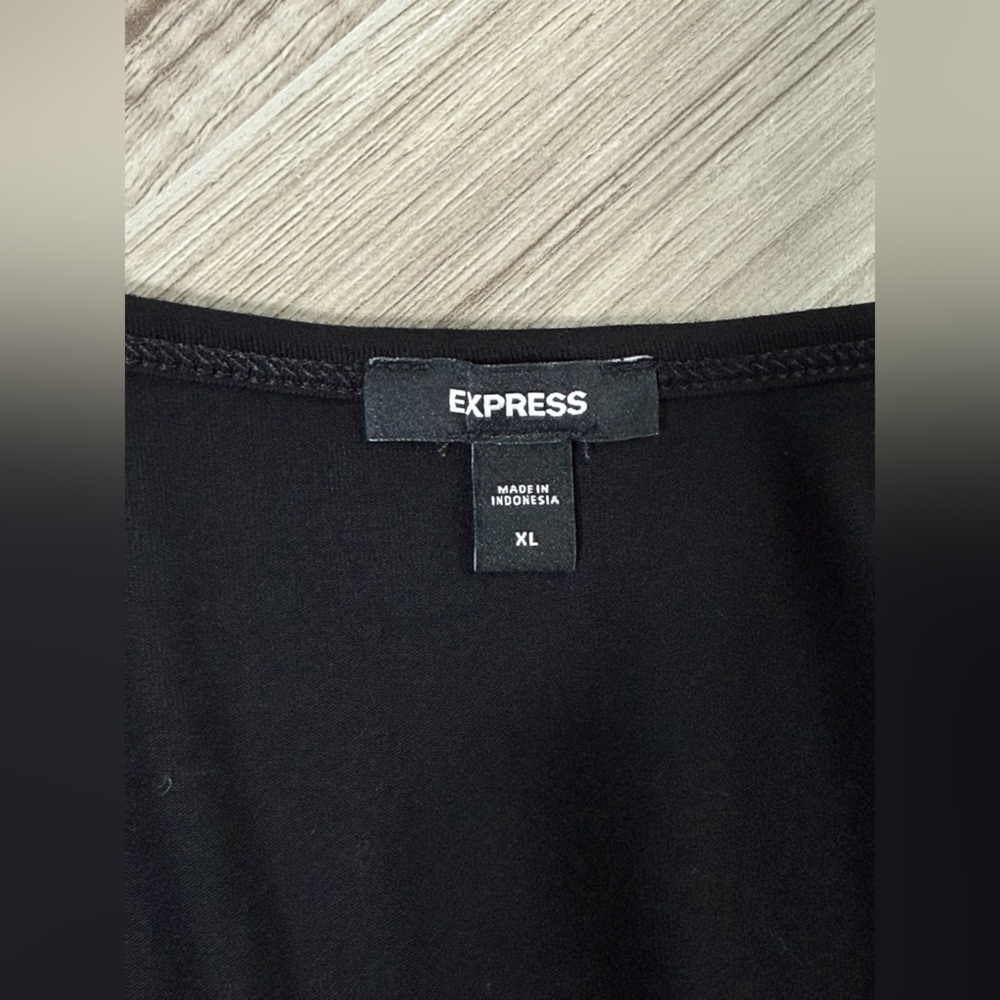 Express Black Sleeveless Drawstring Jumpsuit - Picture 3 of 12